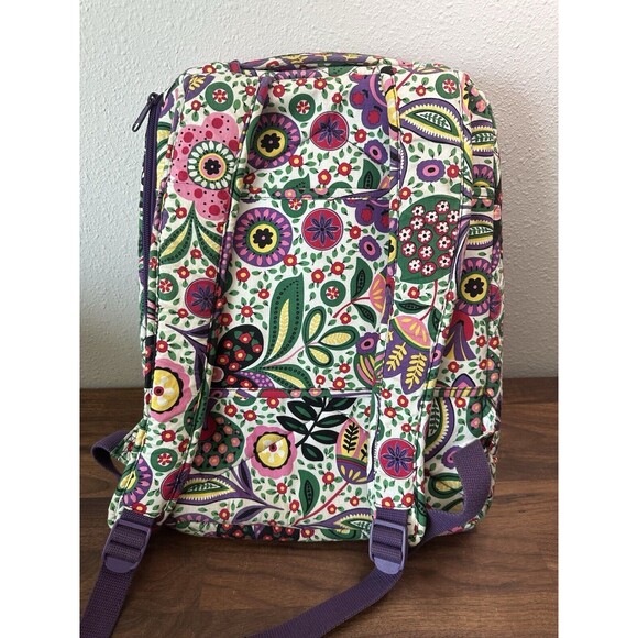 Retired Vera Bradley Full Size Back Pack Heather Purple Floral - Picture 5 of 9